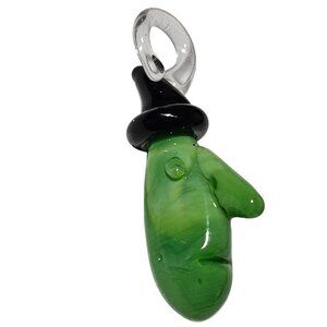 Hand Blown Glass Halloween Witch Pendant Charm Necklace Bracelet Jewelry Craft